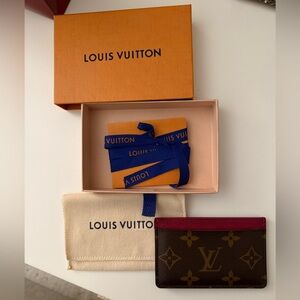 Louis Vuitton Brown and Pink Card Holder